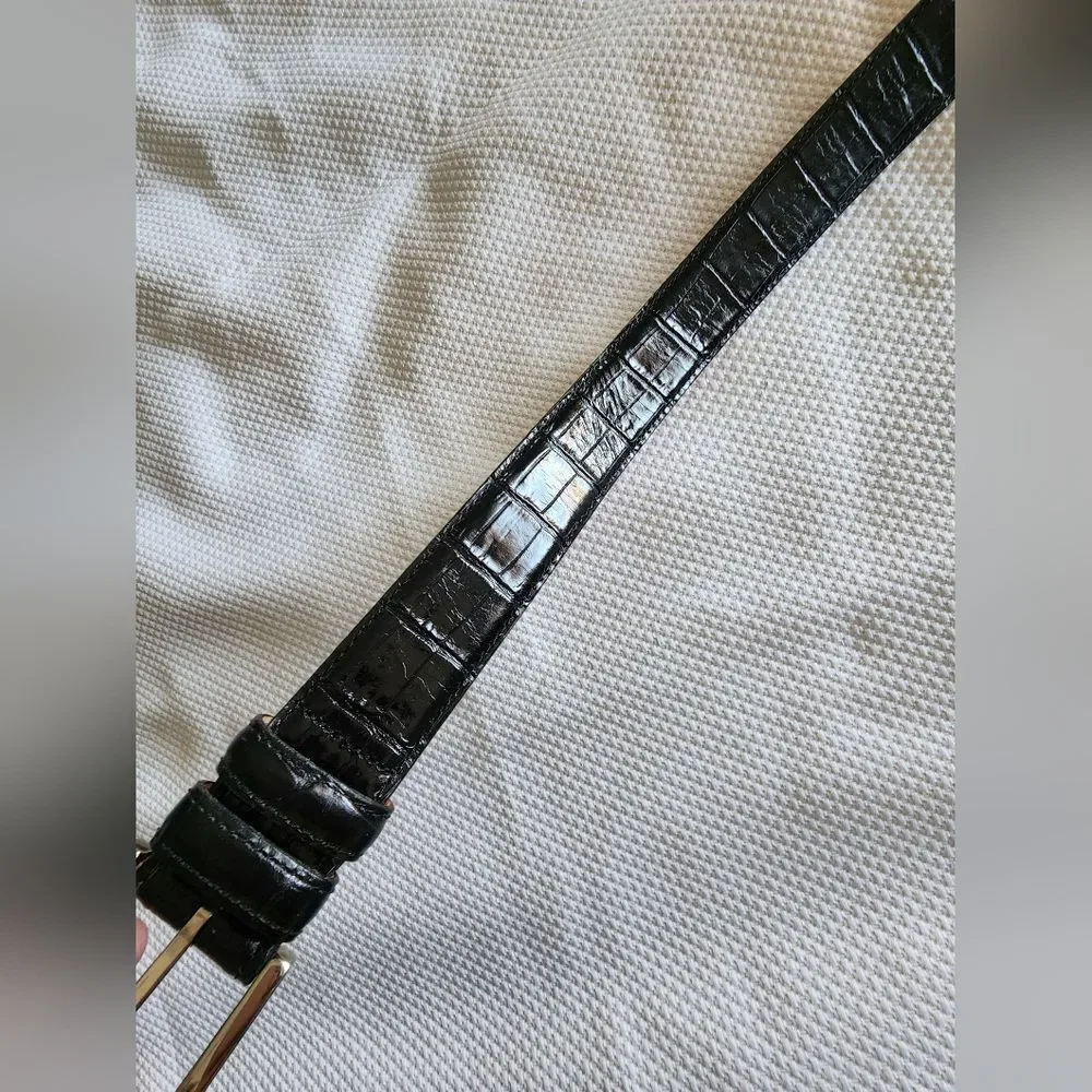 Martin Dingman Black Crocodile-Pattern Belt